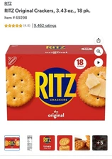 **2 **Boxes OF RITZ Original Crackers (18 packs Each, 61.65 oz.) FREE SHIPPING