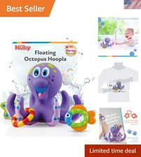 Floating Octopus with 3 Hoopla Rings - Baby  Toddler Bath Toy - No Hole Desi...