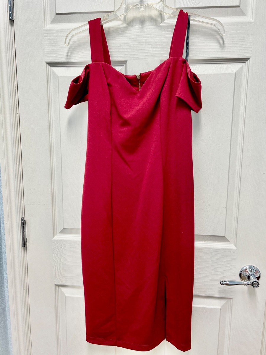 green emerald velvet dress Red Ruched Midi Dress With Zipper Detail