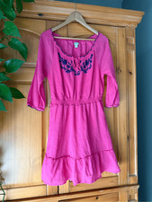 Old Navy Pink Embroidered Floral Cotton Dress SZ PS