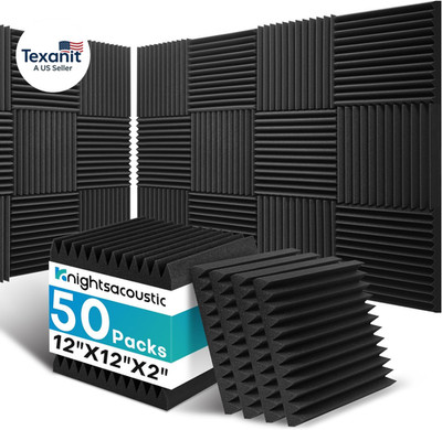 50 Pack Sound Proof Foam Panels for Walls, 2 X 12 X 12 Inches Acoustic Foam Pane