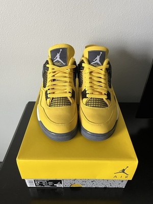 Nike Air Jordan 4 Men's Sneakers Lightning Yellow, Size 8.5, CT8527-700