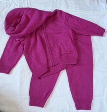 Gap Baby/ Toddler Girl Pink Knit Matching Hoodie and Pants 12-18 months