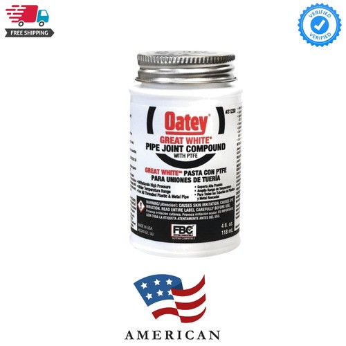 Pipe Thread Sealant 4 fl oz, Brush-Top Can, Great White Pipe Joint Compound, ...