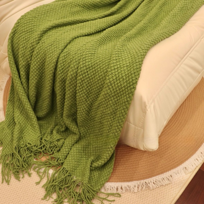 Sofa Cover Blanket Bedspread Throw Blanket with Tassel Trim Throw Bed Blanket 