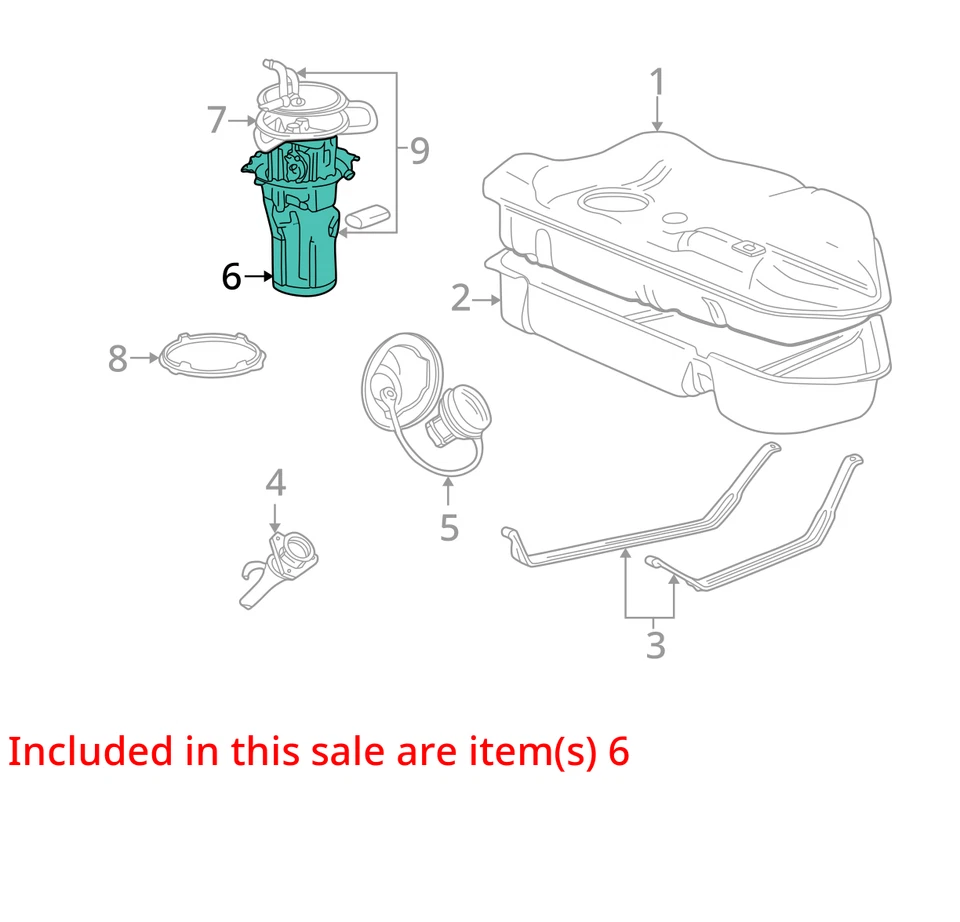 2004-2006 Ford Taurus Electrical Gas Fuel Pump Assembly XVBI1 - Image 2 of 3