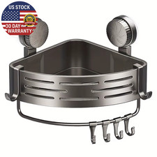 Space-Saving Suction Cup Bathroom Shelf - No Drilling Required, Strong Triangula