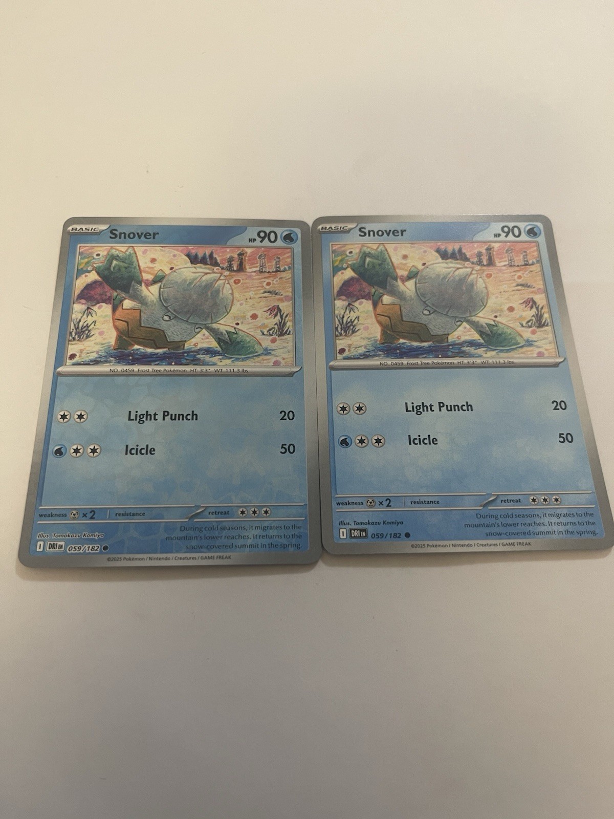 Snover 059/182 Reverse Holo Destined Rivals Pokemon TCG NM/M
