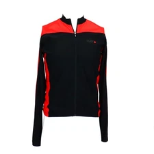 Louis Garneau Full Zip Cycling Jacket Men's Medium Black  Red Windbreaker