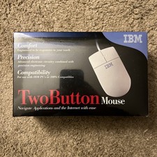 Vintage IBM Two Button Wired Computer Mouse - PS/2 Connector - NOS NEW OLD STOCK