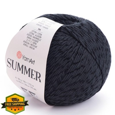 YarnArt Summer Glitter Yarn, 70% Cotton, 30% Viscose, Sparkly Crochet Knitting