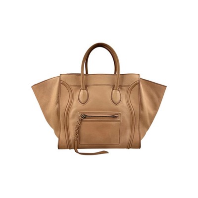 Celine dunkelbeige Leder Medium Phantom Gepäck Tasche