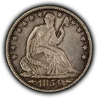 1854 50c Seated Liberty Silver Half Dollar - Arrows - XF - SKU-H3865