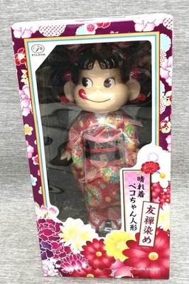 Fujiya Figur Yuzen Dyed Hareki Peko-chan Puppe gebraucht