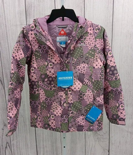 Columbia Magic Mile Coat Girl Medium Cupid Patchwork Ski Snowboard Omni Heat-AC1
