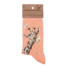 Super Soft Flowers Giraffe Bamboo Socks - Wrendale Antibacterial One Size