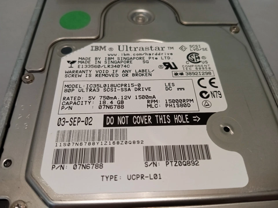 IBM 18P2473 18.2GB 15K Hard drive HDD SSA 07N6788 IC35L018UCPR15 with tray NEW - Image 2 of 4