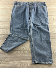 Carhartt Jeans Mens Medium Wash Blue Relaxed Straight Leg Work sz unknown
