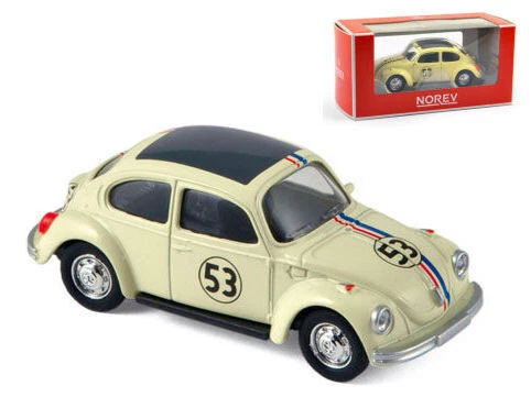 MODELLINO AUTO STATICO NOREV VW BEETLE 1303 #3 HERBIE MAGGIOLINO MATTO 1973 1/64 - Immagine 3 di 4