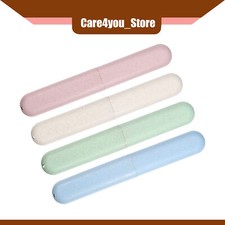Item of 4 PP Traveling Toothbrush Holders Case Green Blue Beige Pink