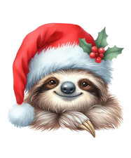 Sloth Christmas Wall Decal Sticker 18X18cm Large