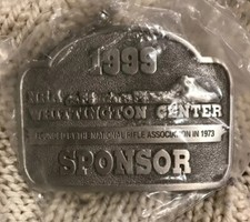 1999 NRA WHITTINGTON CENTER SPONSOR NATIONAL RIFFLE ASSOC PEWTER BELT BUCKLE NEW