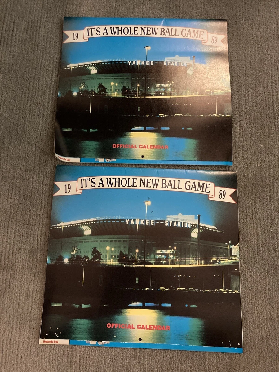 2 APRIL 1989 - APRIL 1990 NY YANKEES CALENDAR IT'S A WHOLE NEW BALL GAME  PROMO | eBay