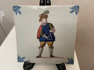FREE SHIPMENT Unique polychrome TILE MAKKUM Tichelaar Delft Holland triangel