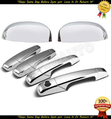 Chrome Mirror & Door Handle Covers For 2007-2013 Chevy Silverado / GMC Sierra – 4-Piece Set