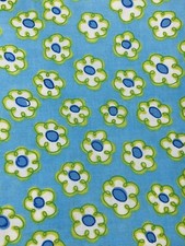 Timeless Treasures White Flowers Floral on Light Blue Cotton 1 yard