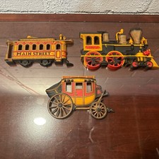 Vintage 1975 HOMECO 3 Pc. Train Stagecoach Wall Hangings