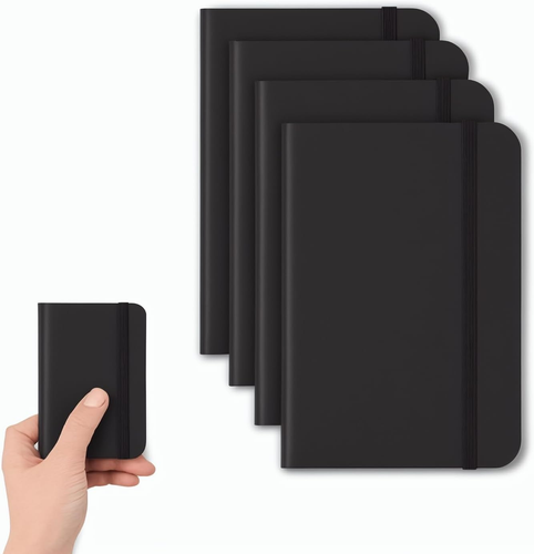 4 Pack Pocket Notebook Small Notebook, 3" X 4.4" Journal Notebook Hardcover