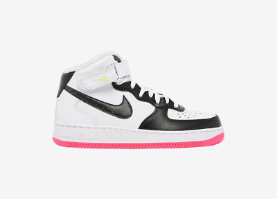 Nike WMNS Air Force 1 07 One Mid White Black Volt Pink Yellow 