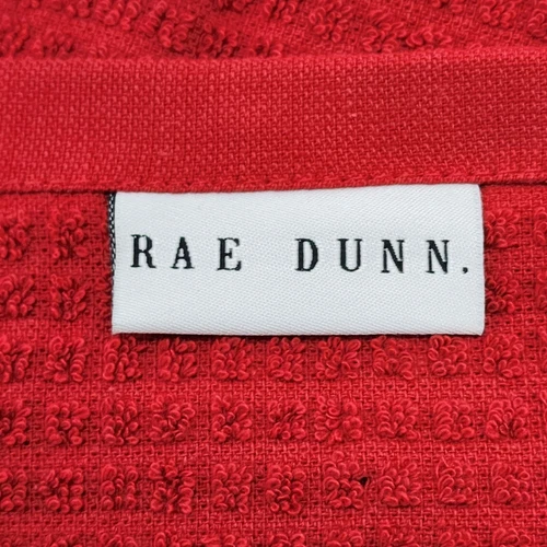 3 Rae Dunn Weihnachten rot Küchentuch bestickt Peace Joy Believe 100% Baumwolle - Bild 8 von 9