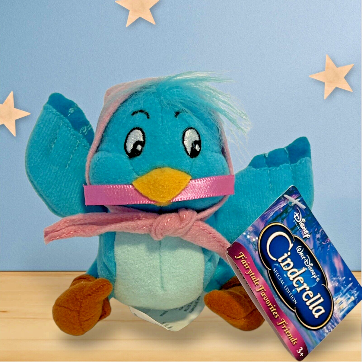 Disney Mattel Cinderella Blue Bird with Tags - Clip Plush Rare