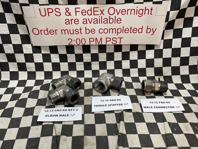 PARKER ELBOW MALE CONNECTOR 3/4'', 12-12 CBZ-SS, 12-12 DBZ-SS, 12-12 FBZ-SS LOT 4