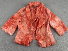 DESIGN TODAY'S Shapeable Ruffled Collar Rosettes Peplum Jacket Art-to-Wear Large