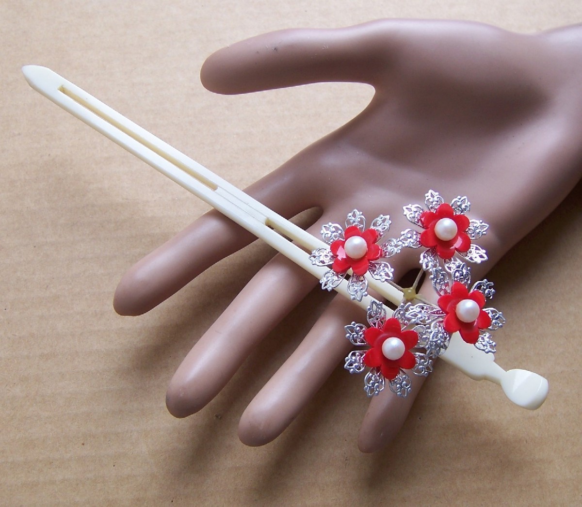 かんざし　ats FCBD Japanese geisha Kanzashi hair pins matched pair hair jewelry