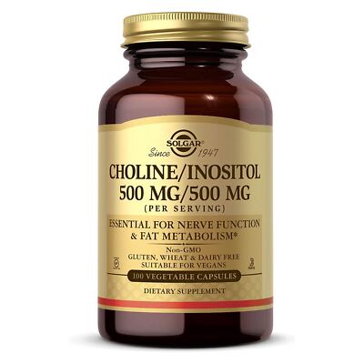 Solgar Choline Inositol 500 mg 500 mg 100 Vegetable Capsules
