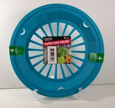 Paper Plater Holder Teal Picnic Camping BBQ Parties Patio Set of 4 FREE SHIP