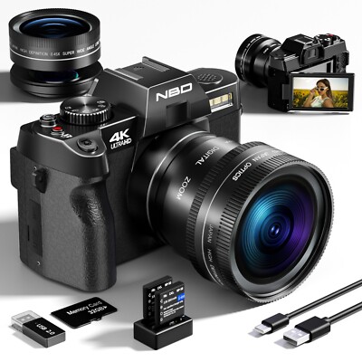 Digital Camera 4K 48MP 16x 60FPS Vlogging Camera for With WiFi and  Lens