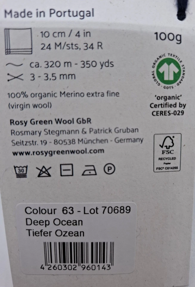 (199€/kg):100g Rosy Green CHEEKY MERINO JOY, Pt. 70689, b. 63 Tiefer Ozean #7414 - Bild 2 von 2