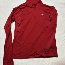 AriaTeK Kid&rsquo;s Red Quarter Zip Long Sleeve Sweatshirt Size Small StainingCuffs