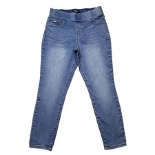 Nine West Jeans Women's Size 8 Heidi Pull On Skinny Crop Mid Rise Blue Denim