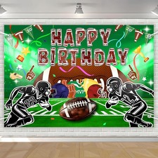 Football Happy Birthday Backdrop Banner Football Game Banner Celebration Decor