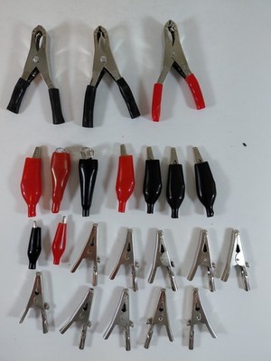 Assorted Alligator Clips Test Leads Battery Clamps Electrical Connectors Lot