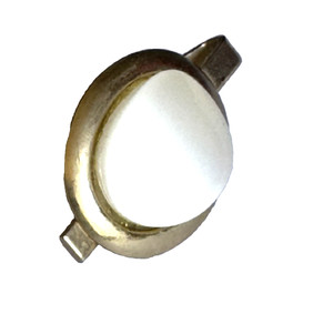 Authentic Tie Clasp White Lucite Stone Moonstone? Gold Plated Alligator Clasp Oval 1"
