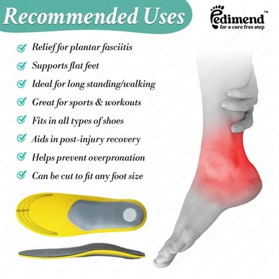 PEDIMEND™ PEDIMEND Plantarfasziitis hochbogenige Einlegesohlen für flache Füße, Überpronation (2 Stck.)