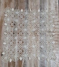 Antique Vintage Handmade Crochet Lace Trim Needlework Netting White/Cream