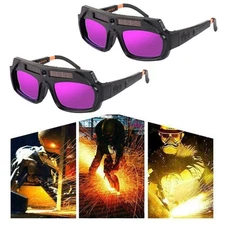 2PACK Welding Welder Glasses Solar Auto Darkening Helmet Eyes Goggle Anti-glare